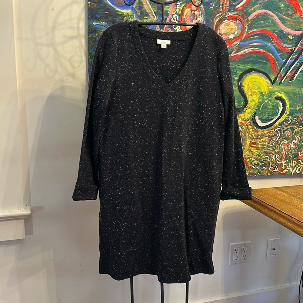J Jill Dress in MP, navy background with white specs.